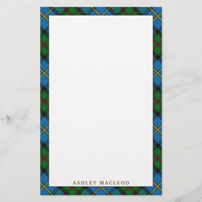 Elegant Clan MacLeod von Harris Tartan Kariert Briefpapier (Vorderseite)
