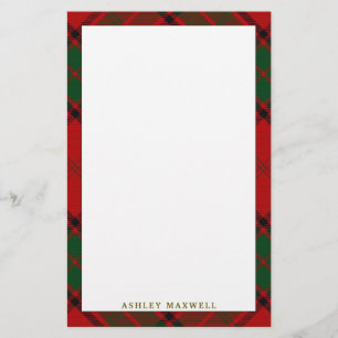 Elegant Clan Maxwell Tartan Kariert Briefpapier