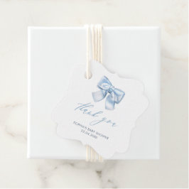 Elegant Clasic Gingham Baby Blue Bow Vielen Dank Geschenkanhänger