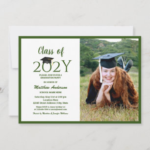 Elegant Class of 2024 Abschluss Graduate Foto Einladung