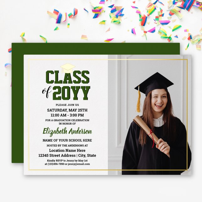 Elegant Class of 2024 Graduate Foto Abschluss Folieneinladung (Von Creator hochgeladen)