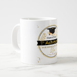 Elegant Class of 2026 Graduation Gold Floral Coffe Jumbo-Tasse