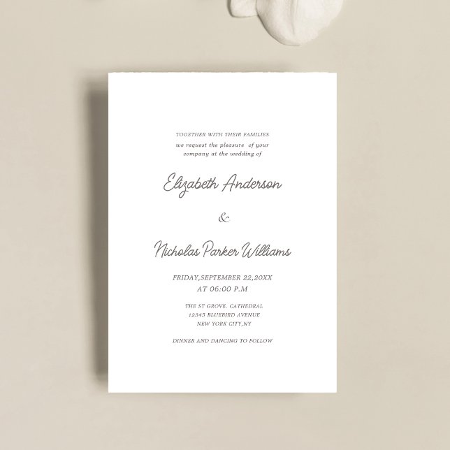 elegant classic calligraphy scripted wedding  einladung (Von Creator hochgeladen)
