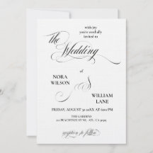 Elegant Classic Calligraphy Wedding Invitation