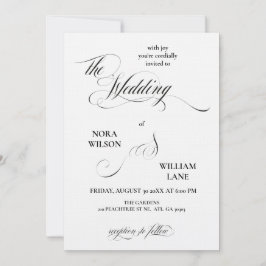 Elegant Classic Calligraphy Wedding Invitation Einladung