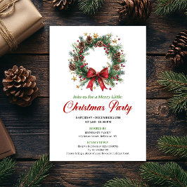 Elegant Classic Christmas Wreath Party Card Einladung