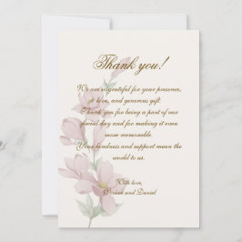 Elegant Classic Floral Wedding Thank You Card Dankeskarte