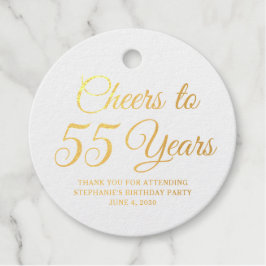 Elegant Classic Foil Cheers to 55 Years Gold Geschenkanhänger