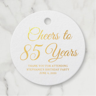 Elegant Classic Foil Cheers to 85 Years Gold Geschenkanhänger