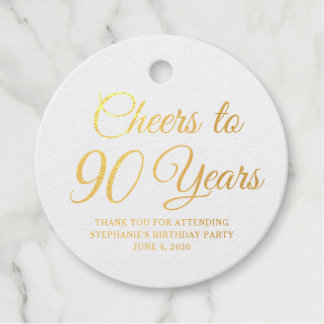 Elegant Classic Foil Cheers to 90 Years Gold Geschenkanhänger