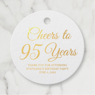 Elegant Classic Foil Cheers to 95 Years Gold Geschenkanhänger