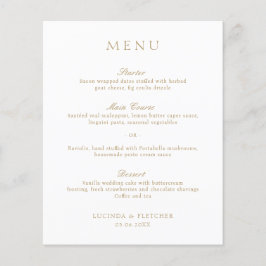 Élégant Classic Gold Formal Menu Mariage