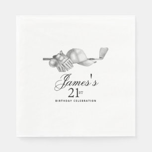 Elegant Classic Golf 21. Geburtstag Party Custom Serviette