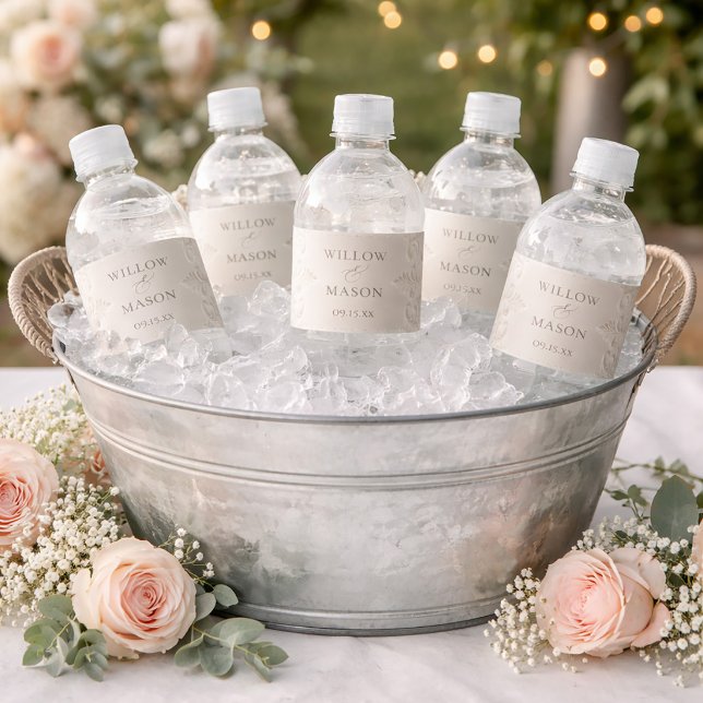 Elegant Classic Ivory Baroque Wedding (Elegant Classic Ivory Baroque Wedding Water Bottle Label)