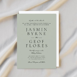Elegant Classic Light Sage Formal Wedding Einladung