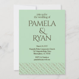 Elegant Classic Mint Wedding Invitation Einladung