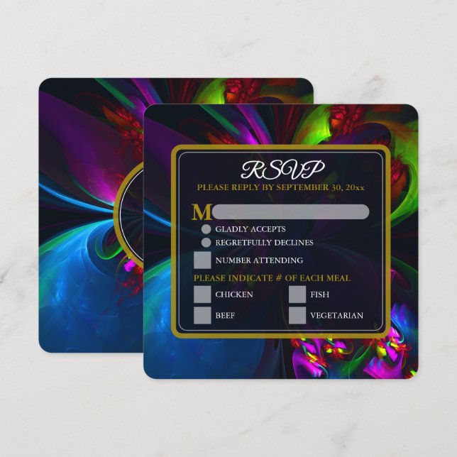 Elegant Classic Modern Floral Pattern #902 Wedding (Vorne/Hinten)