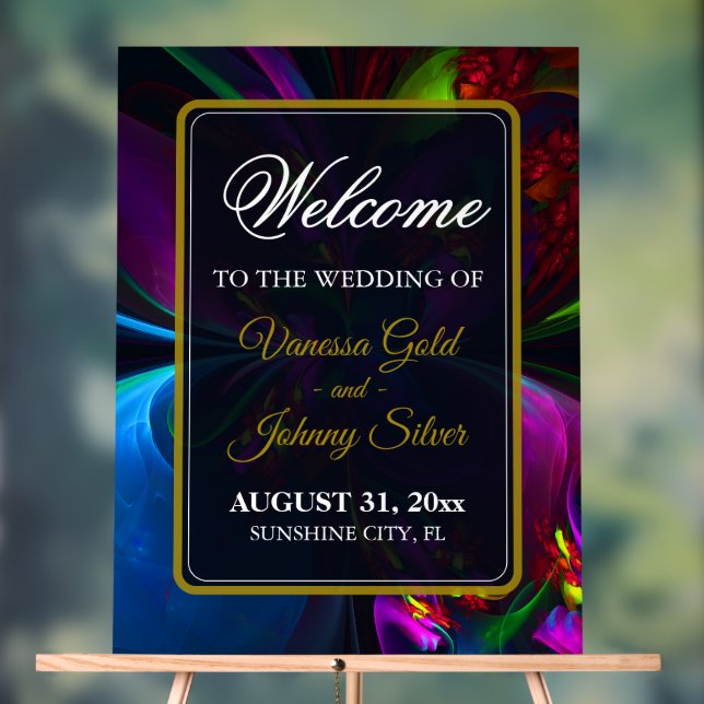 Elegant Classic Modern Floral Pattern #902 Wedding Acrylschild (Neutral)