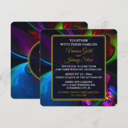 Elegant Classic Modern Floral Pattern #902 Wedding Einladung