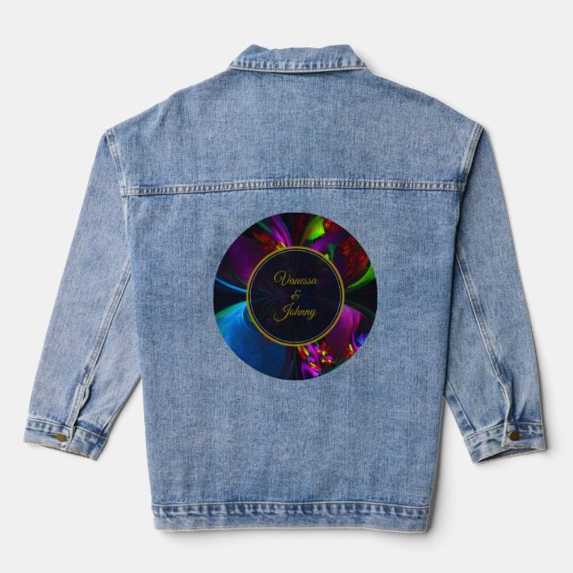 Elegant Classic Modern Floral Pattern #902 Wedding Jeansjacke (Rückseite)