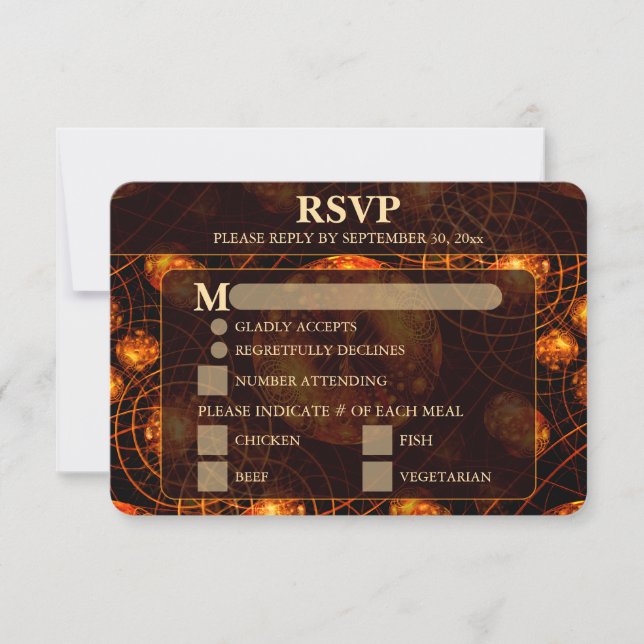 Elegant Classic Modern Gold #901 Wedding RSVP Card (Vorderseite)