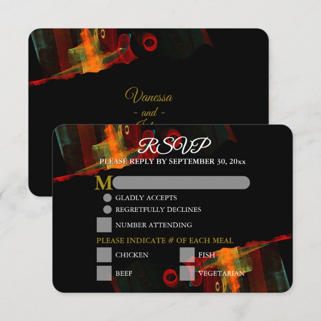 Elegant Classic Modern Trendy Pattern #903 Wedding (Vorne/Hinten)