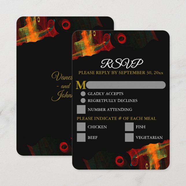 Elegant Classic Modern Trendy Pattern #903 Wedding (Vorne/Hinten)