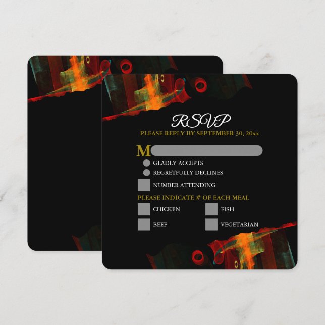 Elegant Classic Modern Trendy Pattern #903 Wedding (Vorne/Hinten)