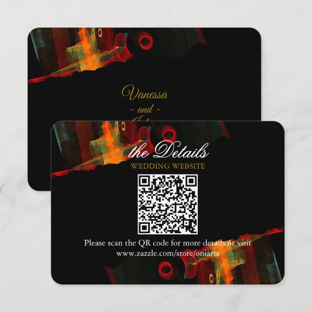 Elegant Classic Modern Trendy Pattern #903 Wedding Begleitkarte (Vorne/Hinten)