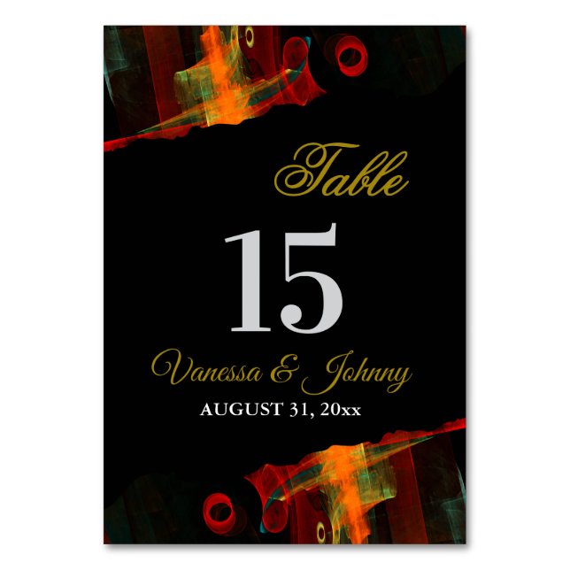 Elegant Classic Modern Trendy Pattern #903 Wedding Tischnummer (Vorderseite)