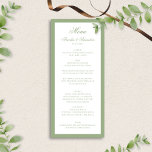 Elegant Classic Sage Green Border Script Wedding Menükarte<br><div class="desc">This formal wedding menu features a timeless sage green border paired with elegant script typography for a refined and classic look. Designed to complement traditional, garden, and minimalist weddings, the soft green tones add warmth while maintaining a clean and sophisticated aesthetic. Perfect for formal receptions, plated dinners, or elegant wedding...</div>