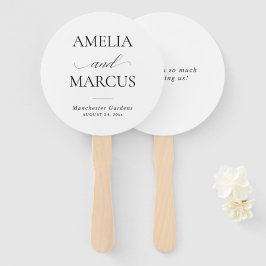 Elegant Classic Script Calligraphy Wedding Fächer