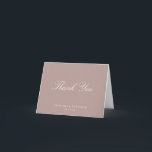 Elegant Classic Script Wedding Dusty Mauve Folded Dankeskarte<br><div class="desc">This personalized thank you card features a dusty mauve background paired with soft white script for a timeless, elegant look. The classic typography feels refined yet approachable, making it a thoughtful way to express gratitude after a wedding, shower, or special celebration. Customize the names and date to reflect your event...</div>