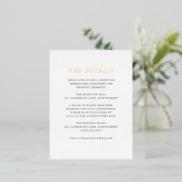 Elegant Classic Wedding Foil Enclosure Card Folie Einladungspostkarte