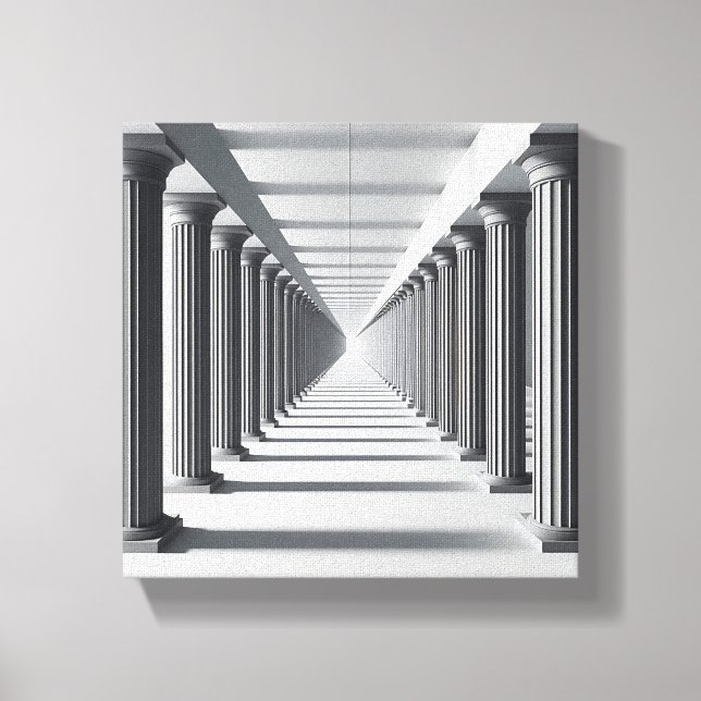 Elegant Classical Colonnade Art - Infinite Archite Leinwanddruck (Vorderseite)