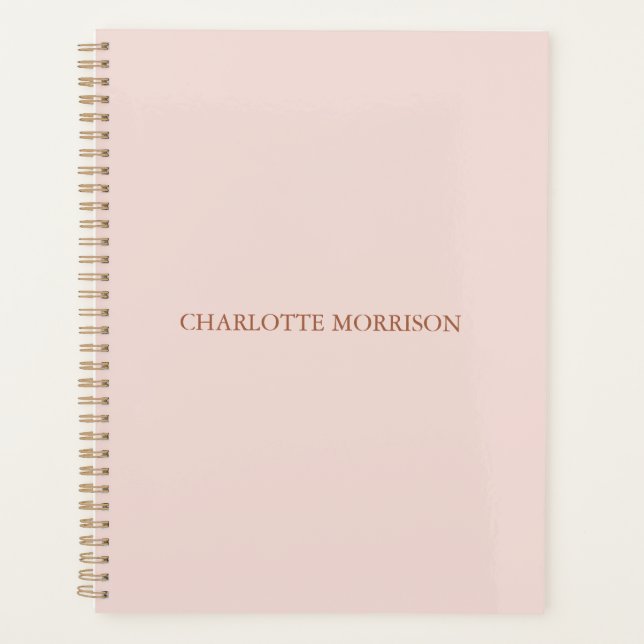 Élégant classique blush rose nom personnalisé mono (Devant)