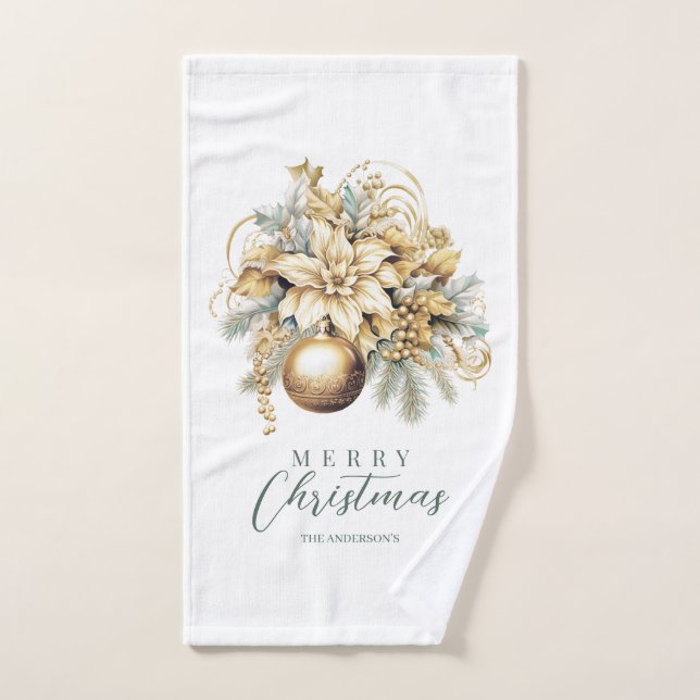 Elégant classique menthe or luxe bouquet de Noël (Serviette à main)
