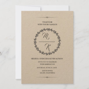 Elegant, classique monogramme Invitation de Kranz