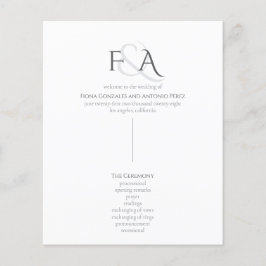 Élégant classique Monogramme Neutre Programme de m