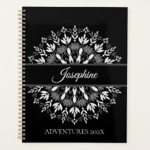 Elégant classique noir et blanc mandala floral