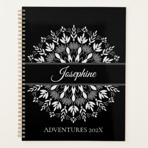Elégant classique noir et blanc mandala floral