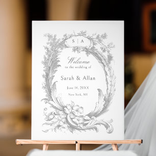 Elégant classique Rococo Floral Bienvenue