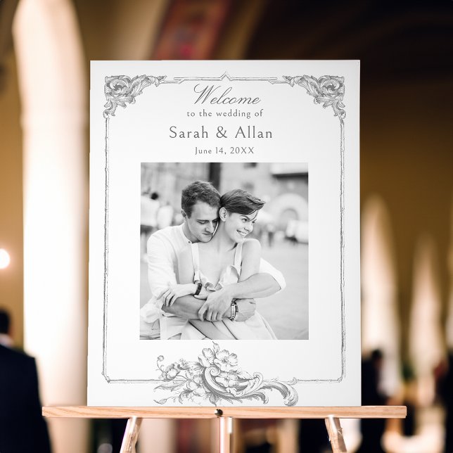 Elégant classique Rococo Floral Bienvenue (Créateur téléchargé)