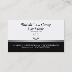 Elegant Classy Beruflich Attorney Visitenkarte