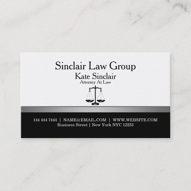 Elegant Classy Beruflich Attorney Visitenkarte (Vorderseite)