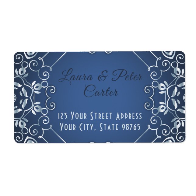 Elegant Classy Blue und Silver Wedding Jubiläum (Vorne)