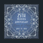 Elegant Classy Blue und Silver Wedding Jubiläum Magnet<br><div class="desc">Elegantes,  personalisiert silbernes Hochzeitjubiläum-Magnet-Design mit einem eleganten silbernen Rahmen auf einem gradientenblauen Hintergrund. Der Text ist vollständig anpassbar.</div>