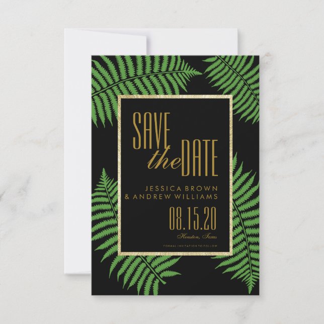 Elegant Classy Bracken Save the Date (Vorderseite)