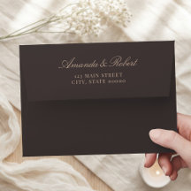 Elegant Classy Brown Wedding Return Address