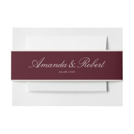 Elegant Classy Burgundy Wedding Einladungsbanderole